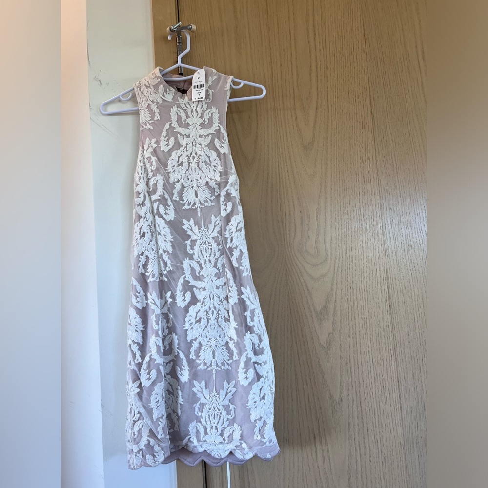 NWT LF High Neck Lace White & Cream Dress
